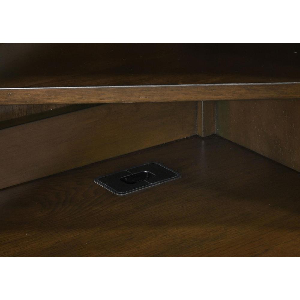 7-drawer Wood Credenza Desk Dark Walnut L10899