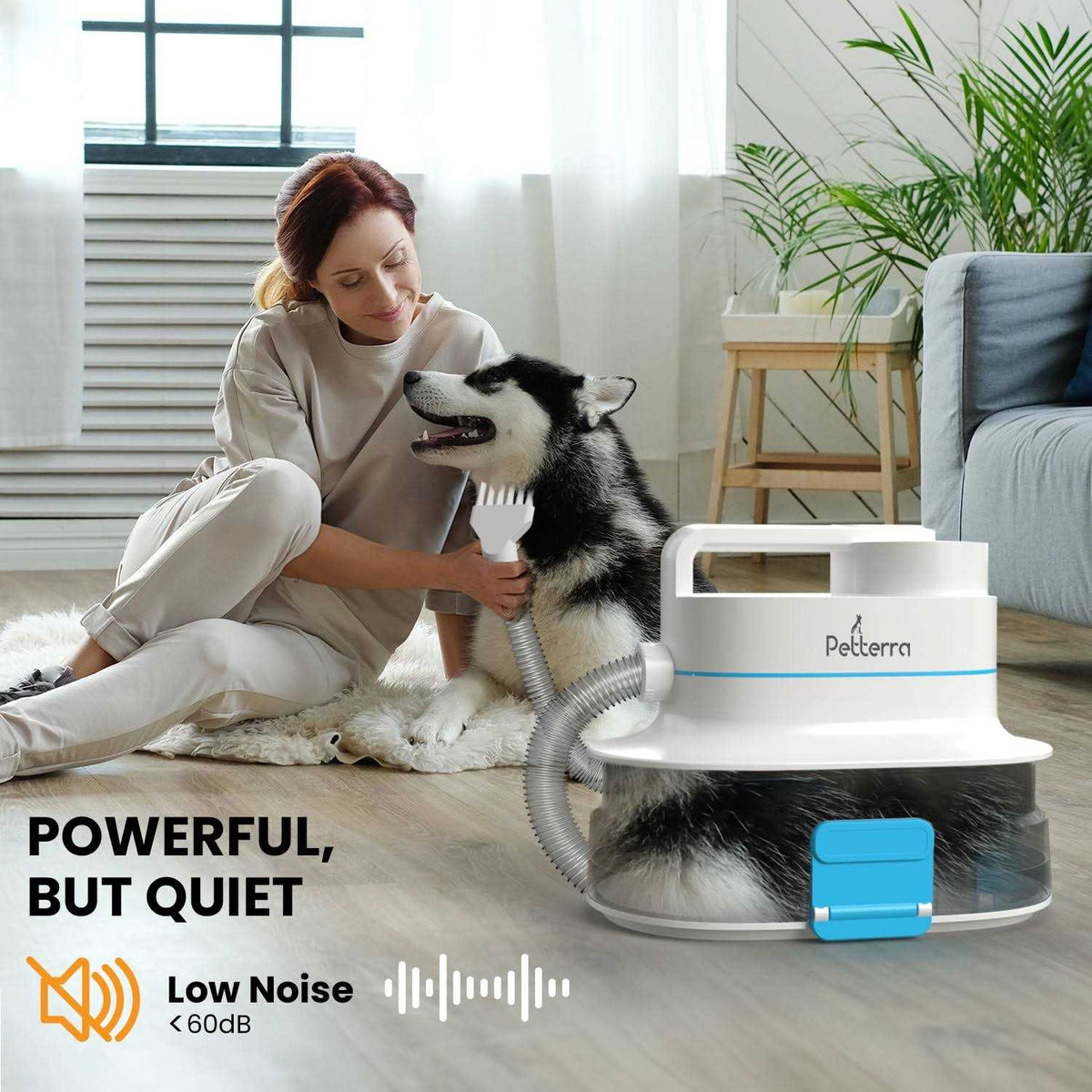 3-in-1 Pet Grooming Kit Vacuum Suction Dryer Clipper 6 Tools 4L Dust W363618