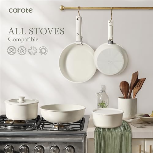 17 Pc Non Stick Cookware Set with Removable Handle F6740