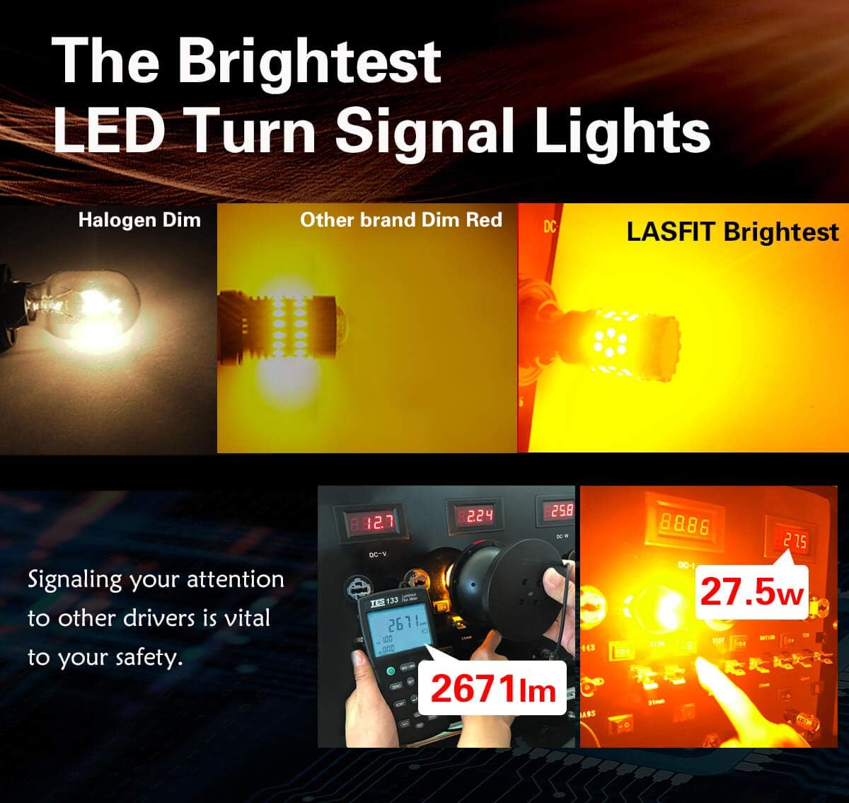 Amber LED Turn Signal Light Bulb (Pack of 2) K3647