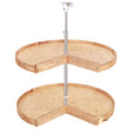 28x22 Wood Pie-Cut Lazy Susan 2-Shelf Set N94009