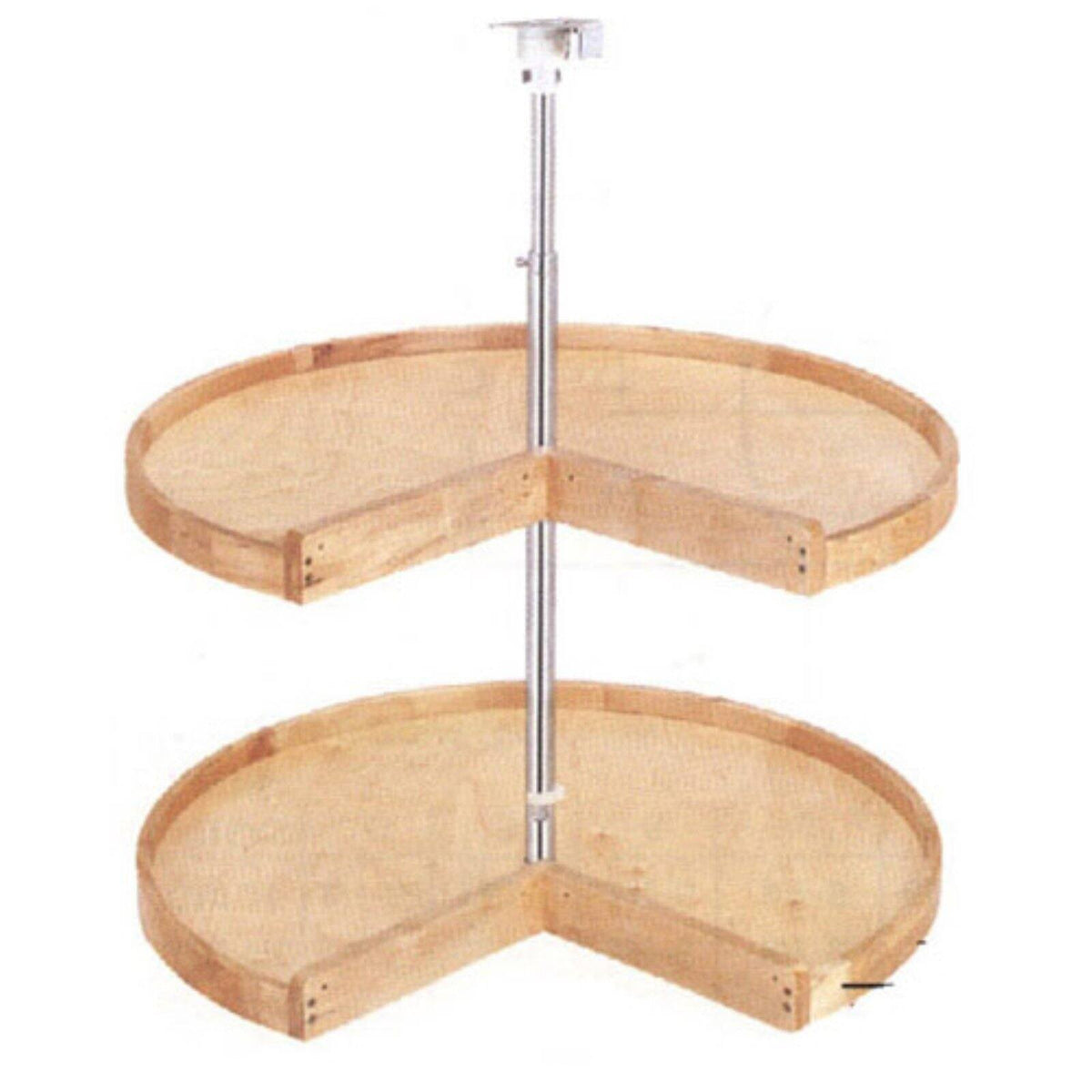 28x22 Wood Pie-Cut Lazy Susan 2-Shelf Set N94009