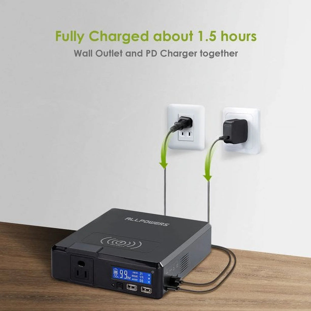 200W 154Wh Portable Power Station with 100W Foldable Solar Panel T245