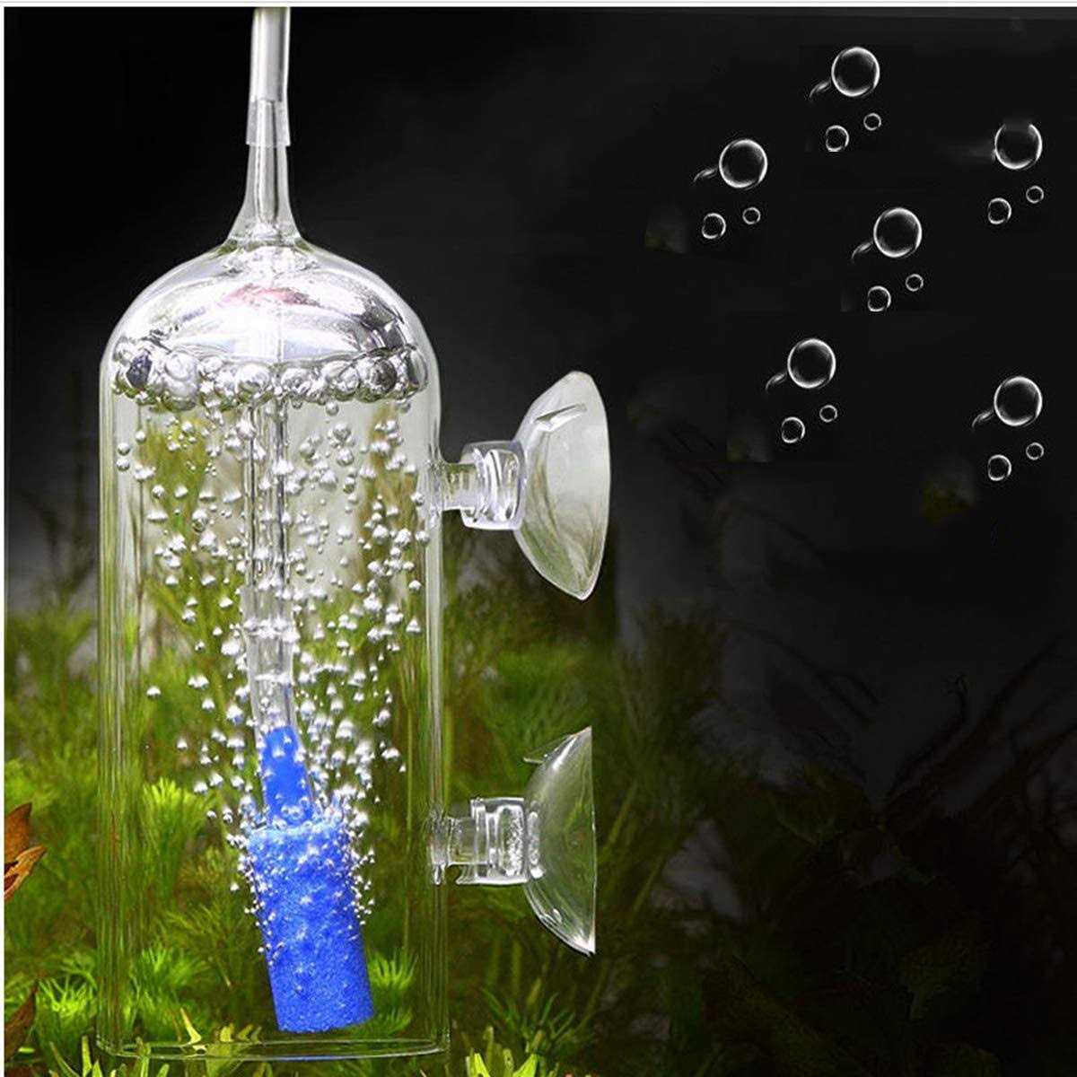 Aquarium Air Oxygen Bubbler Glass Cup with Water Tube W607