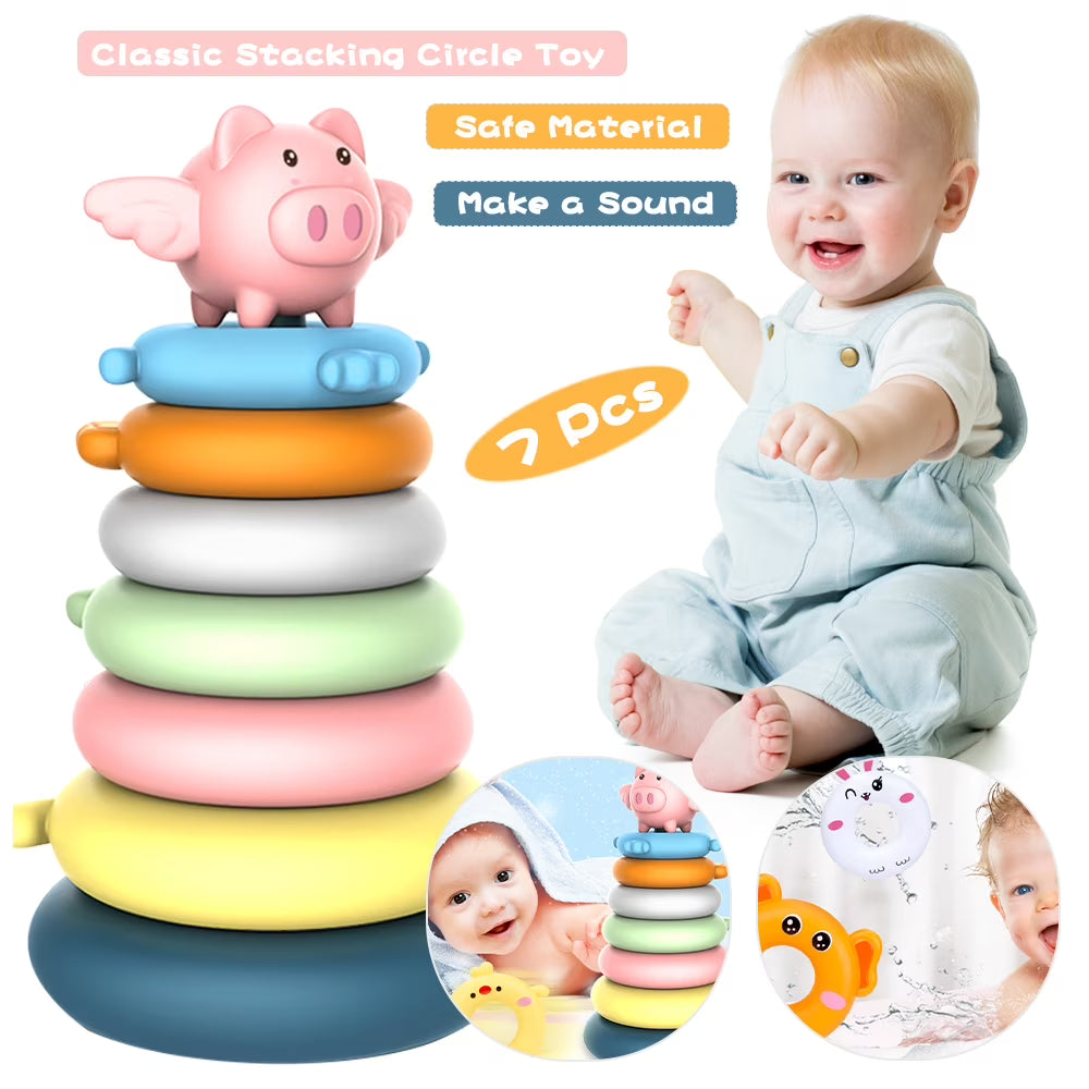 7 Pcs Soft Stacking Rings Toy Y7630