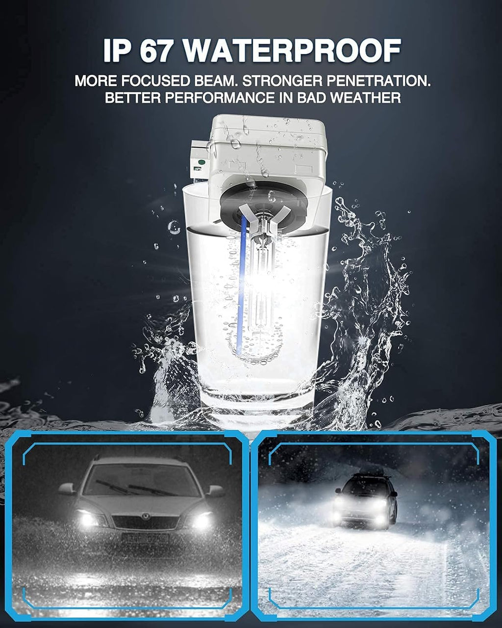 6000K Cold White Xenon HID Headlight Bulbs, Low Beam, Pack of 2 E473