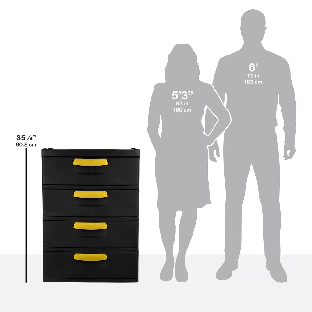 4 Drawer Unit Black Z282