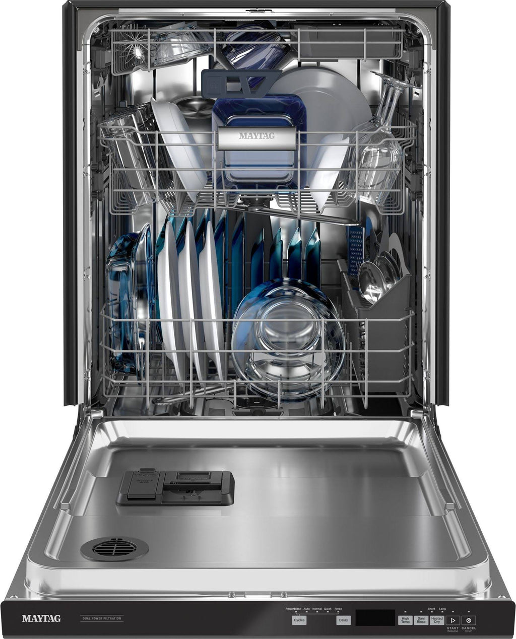 Black Top Control Dishwasher with Third Level Rack F572