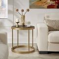 Antique Gold Finish Wood End Table J7386