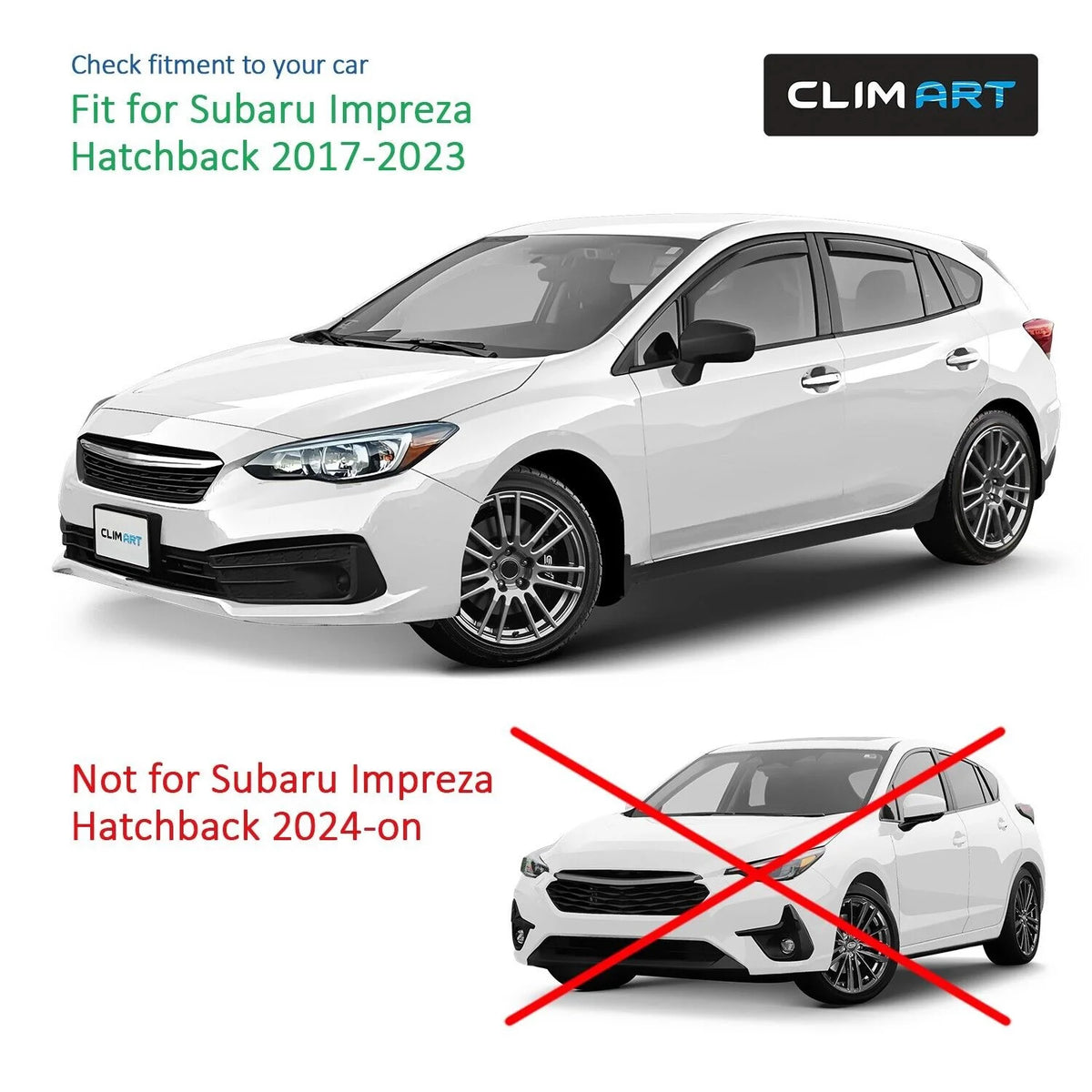 4 pcs In-Channel Rain Guards for Subaru Impreza Hatchback M640