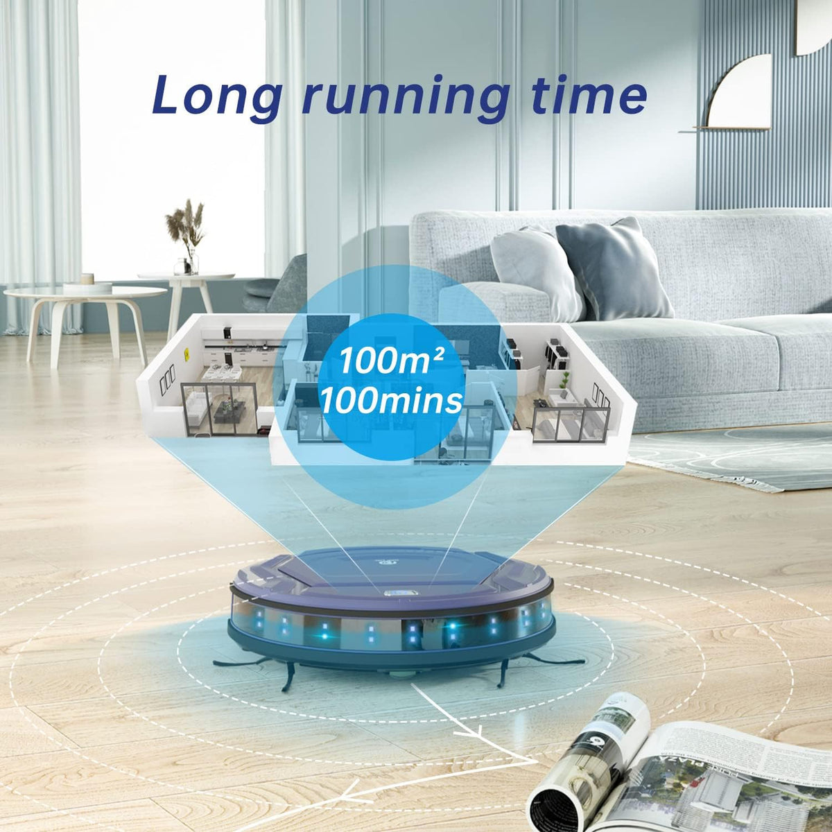 Blue Robot Vacuum Cleaner 1800 mAh N10108