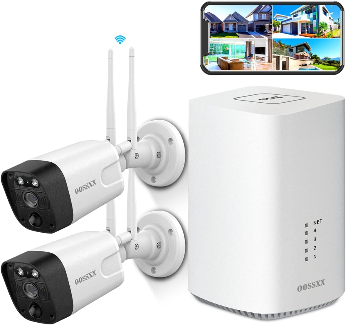2-Way Audio Outdoor Security Wireless Camera System 3K 5.0MP 2Pcs R3480