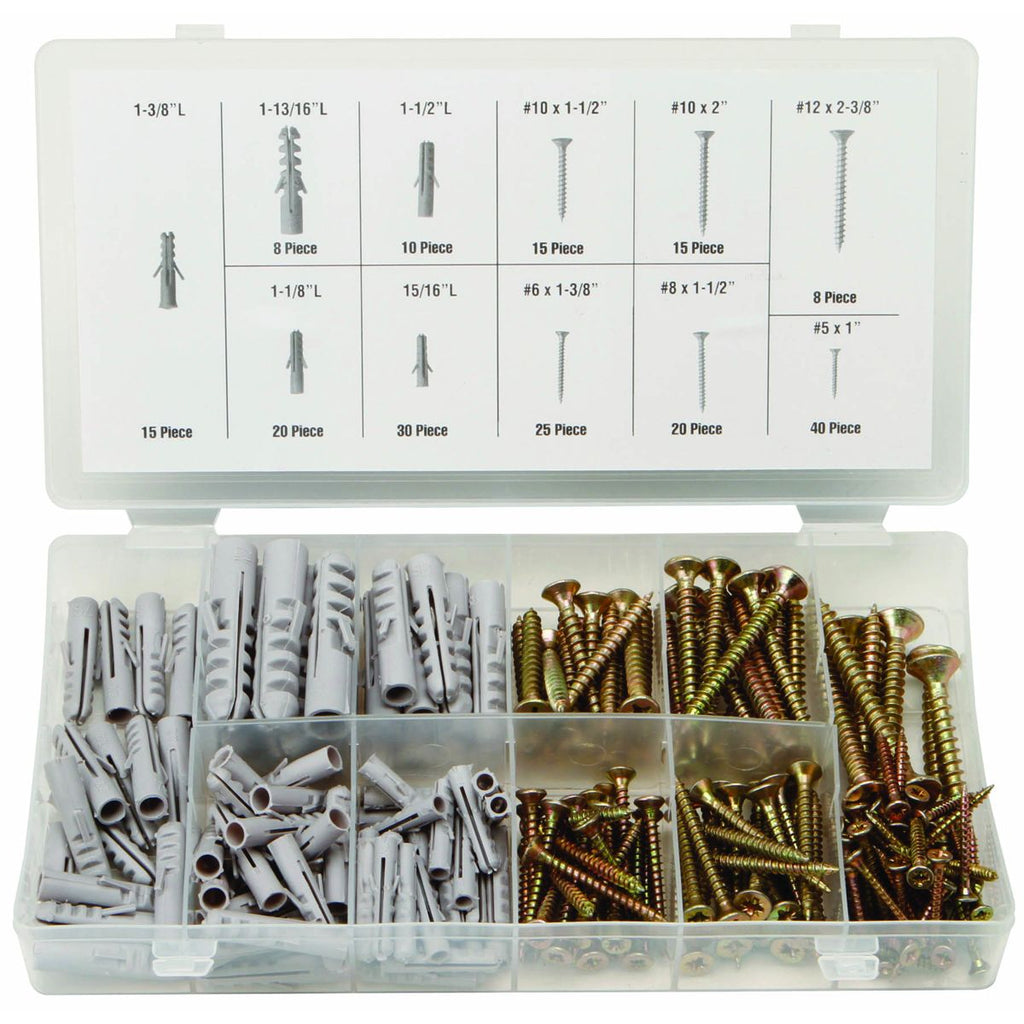 Anchors and Screws for Wood, 206 Piece H4166