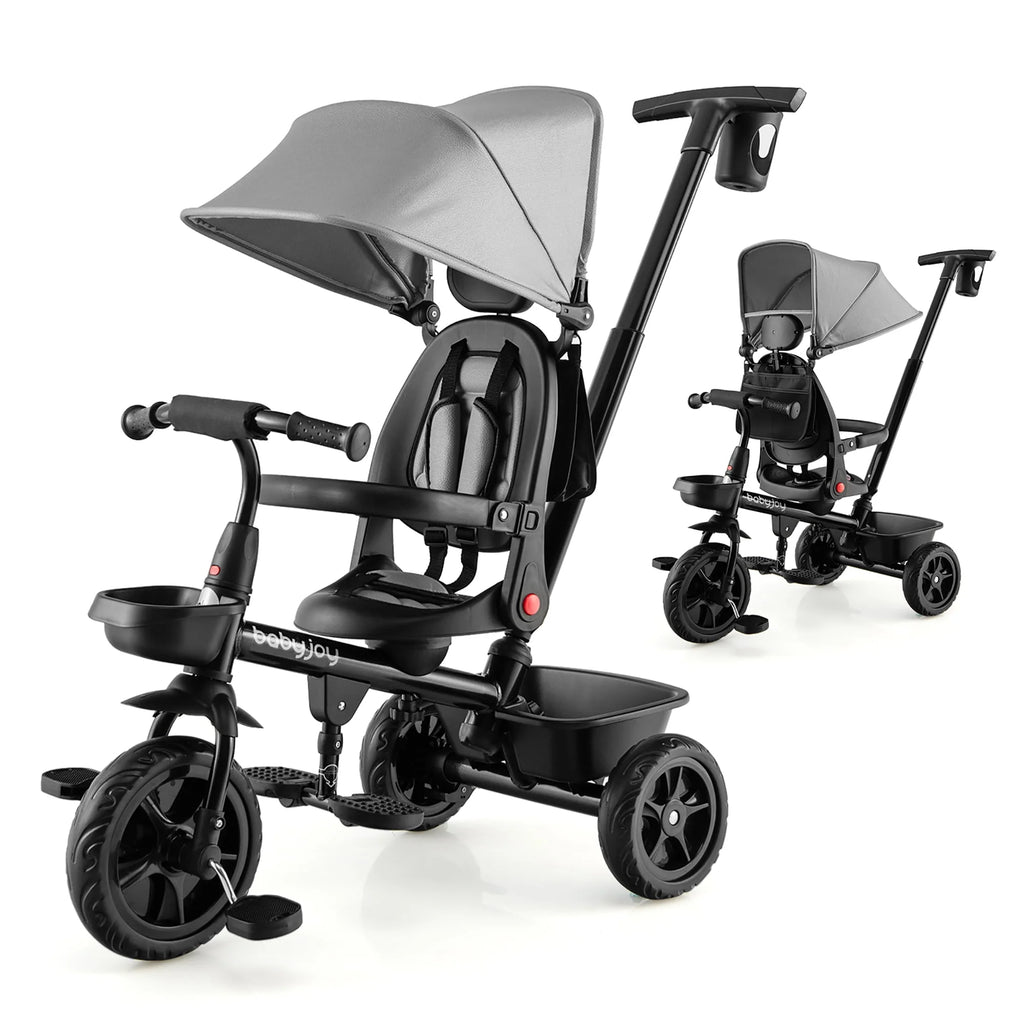 4-in-1 Toddler Tricycle with Adjustable Push Handle K2767