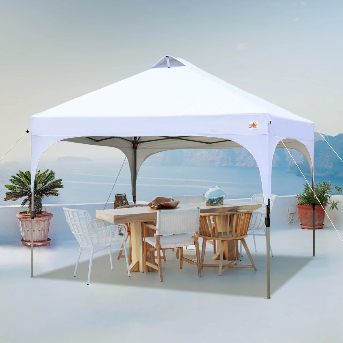 10' x 10' White Outdoor Pop up Canopy Tent P75174