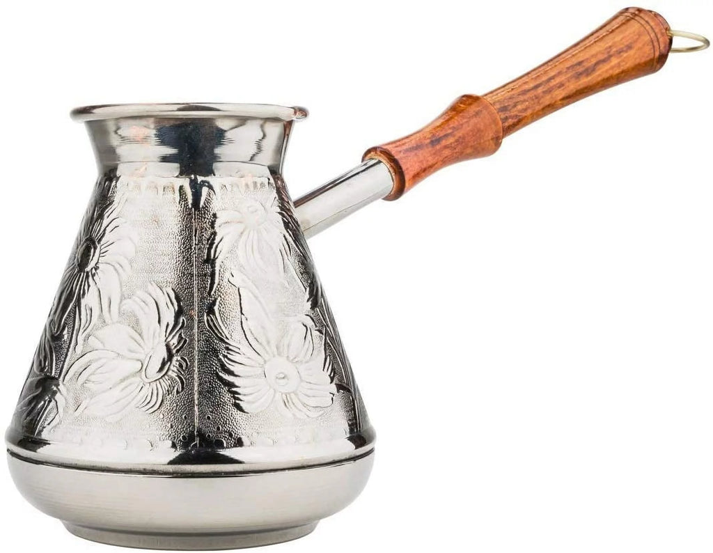 400 ml Thick Solid Copper Coffee Pot with Wooden Handle Y482