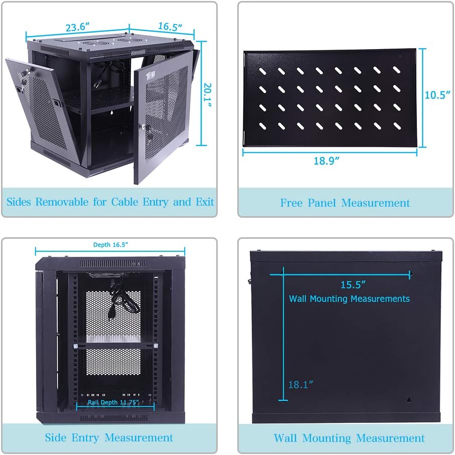 9U Network Cabinet Enclosure with Wheels D835