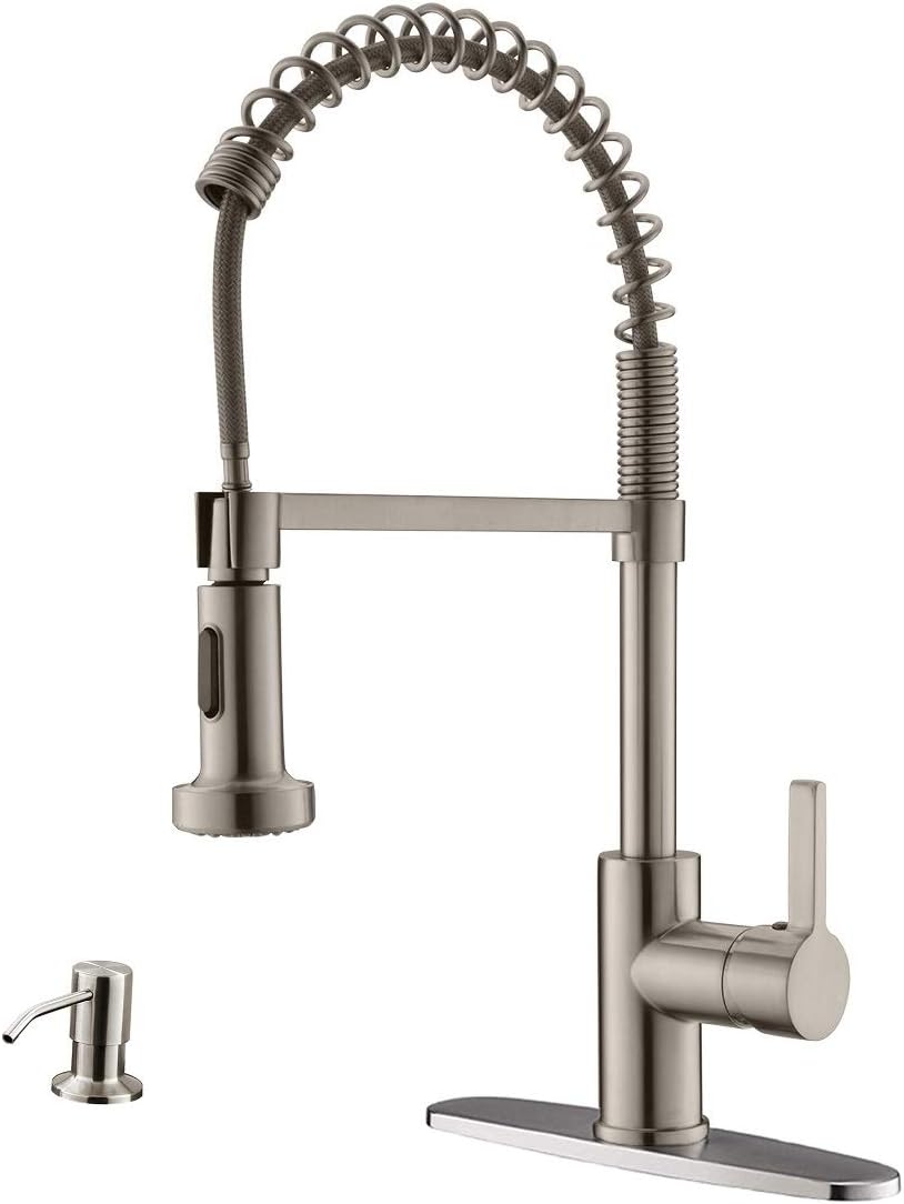 Black Kitchen Faucet, Commercial Single Handle One Hole Sus304 Stainless Steel Pull Down Faucet Matte Black Y627