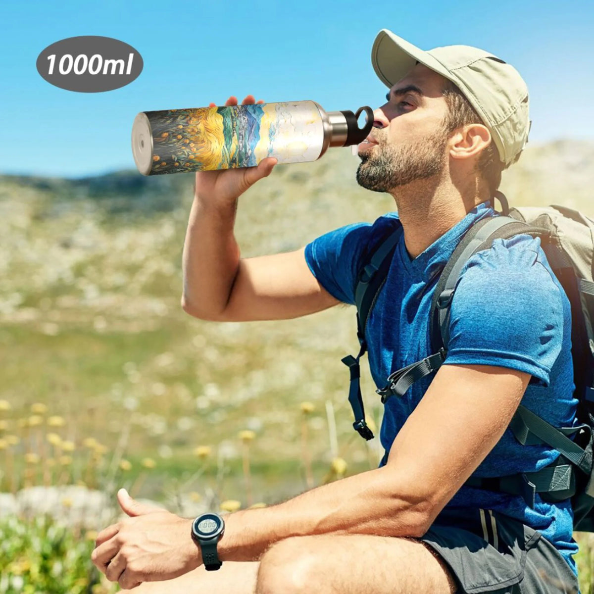 20 oz Insulated Stainless Steel Water Bottle with Straw Lid N2586