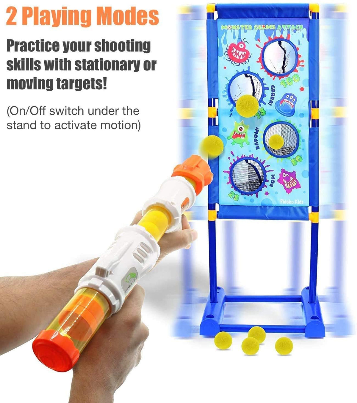 2 Pack Foam Ball Air Popper Guns with Moving Targets F71709