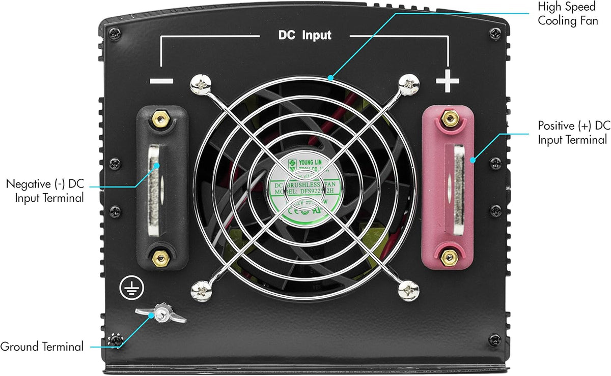 3000 Watt Power Inverter with Remote Control 6000 Watt Surge Peak Power converter D168169