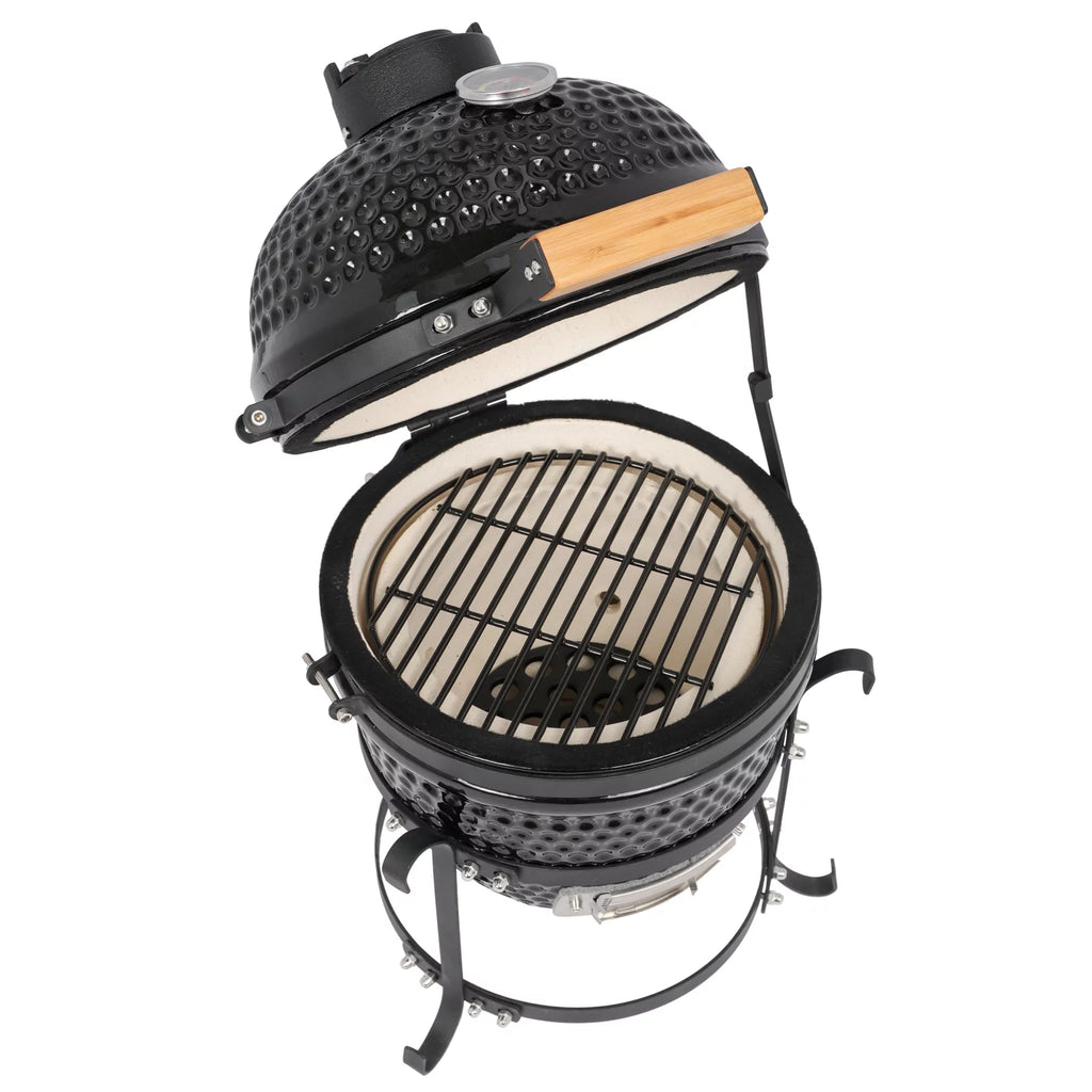 13in Black Ceramic Charcoal BBQ Grill E6285