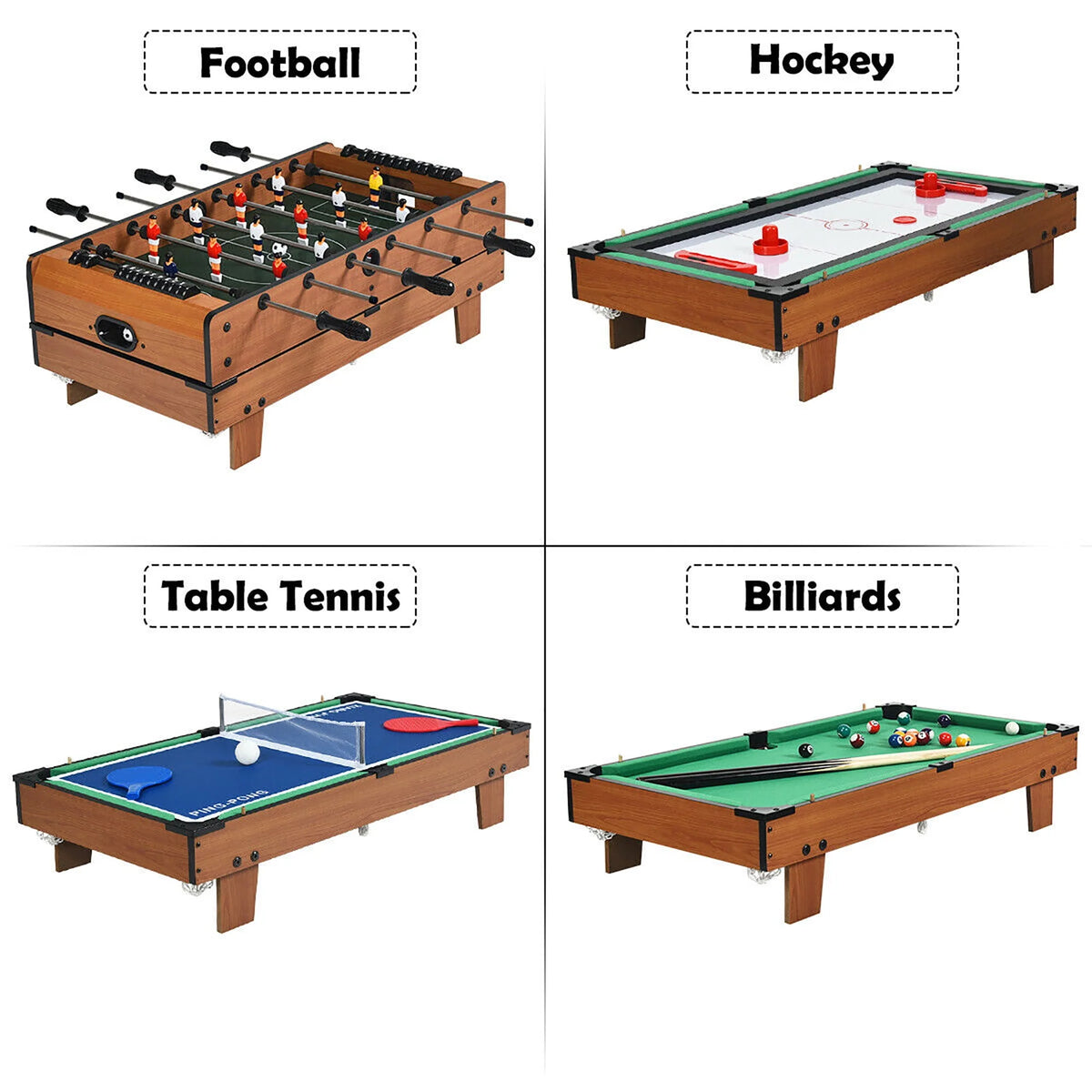 4 In 1 Multi Game Hockey Tennis Football Pool Table G4194