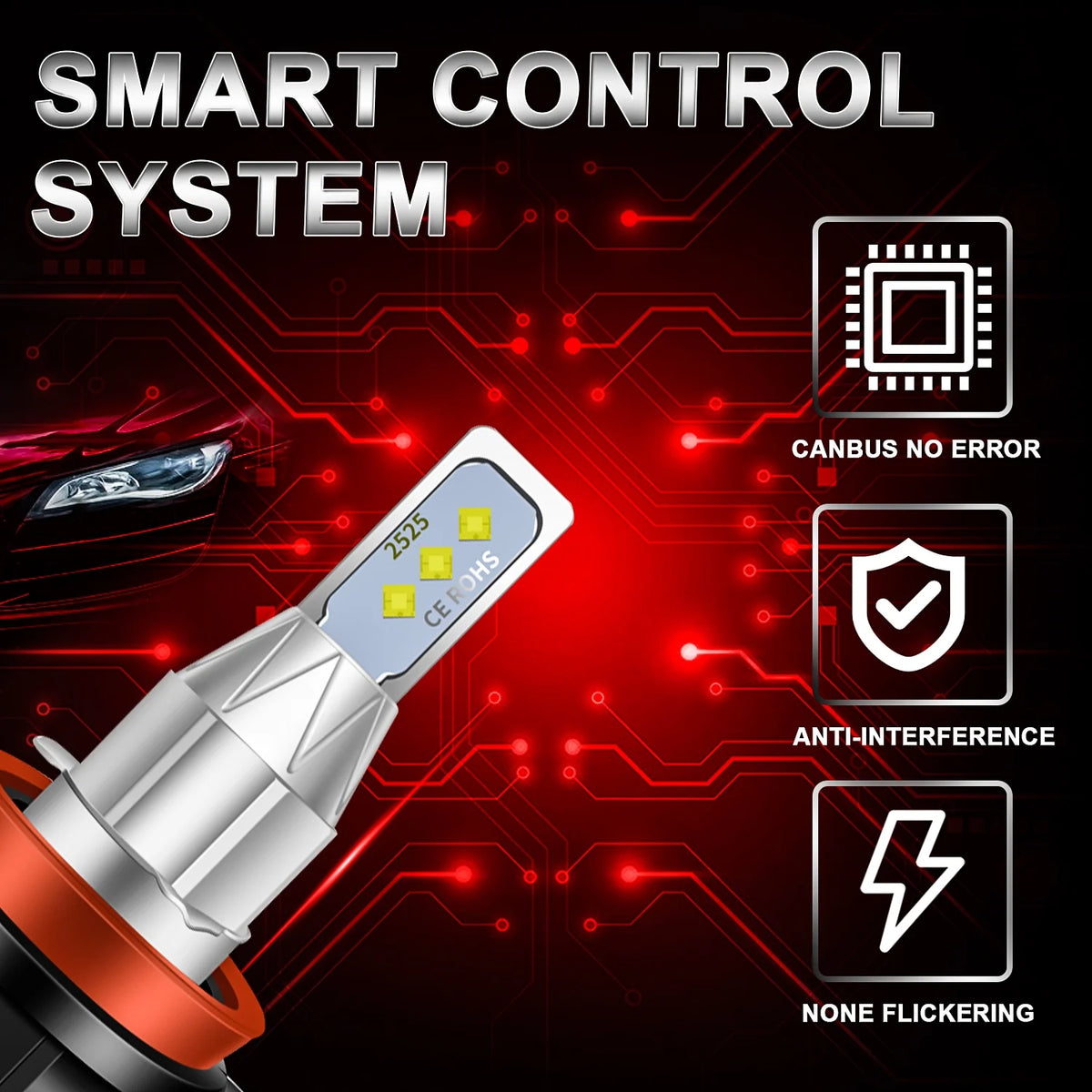 9007+H11 LED Headlight Fog Light Bulbs I13371
