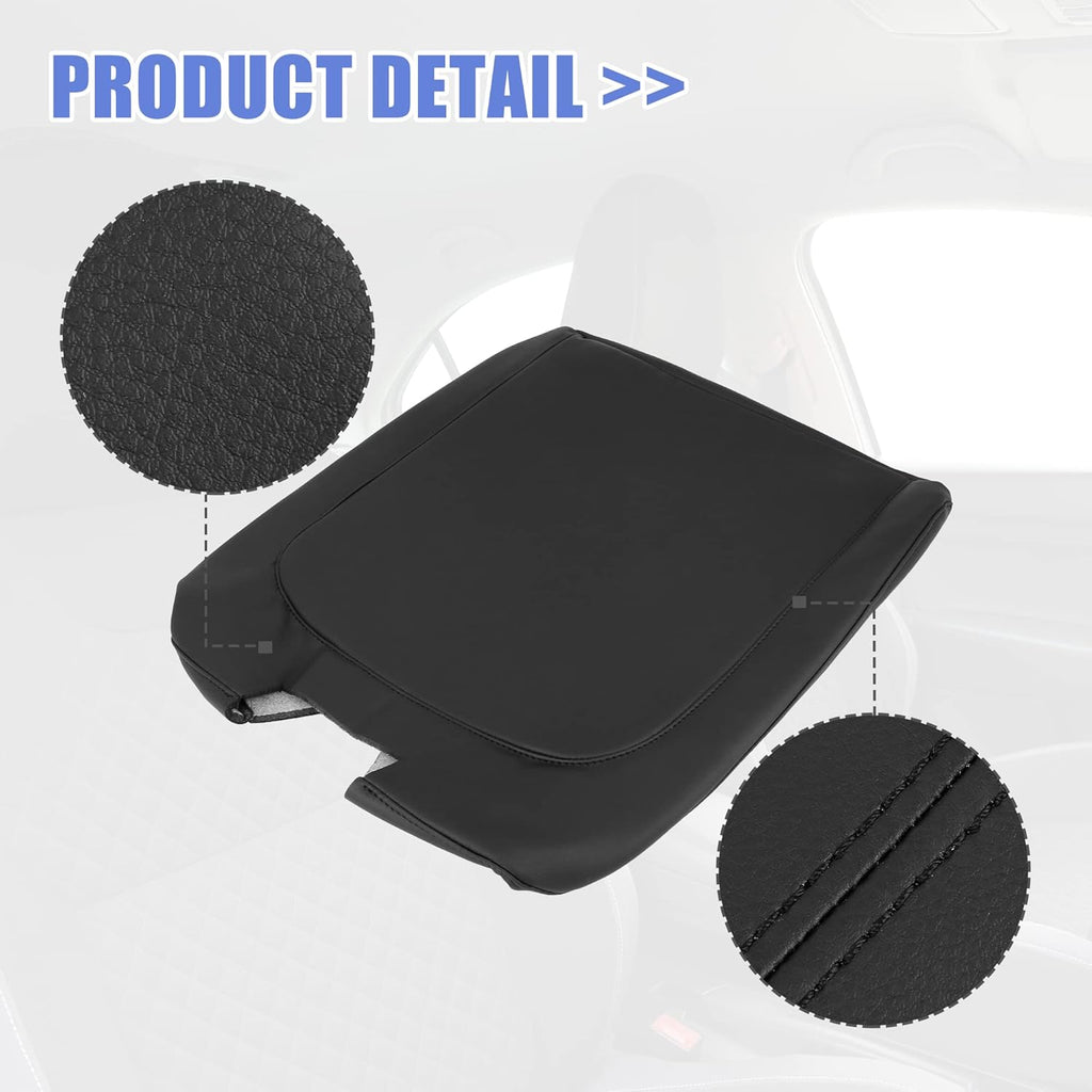 Black Microfiber Leather Center Console Lid Armrest Cover C25202