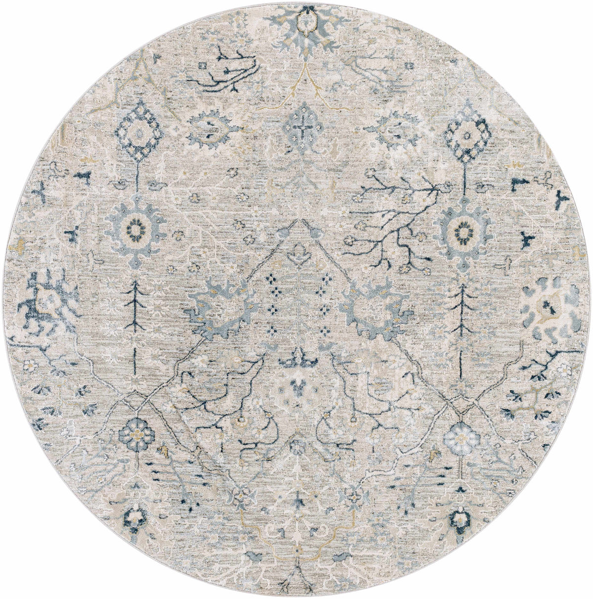 Blue Grey Beige 9' x 12' Area Rug W601286