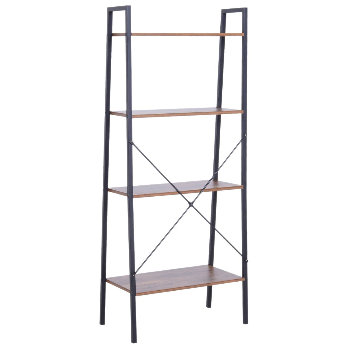 4 Tier Wood Metal Ladder Bookshelf A5488