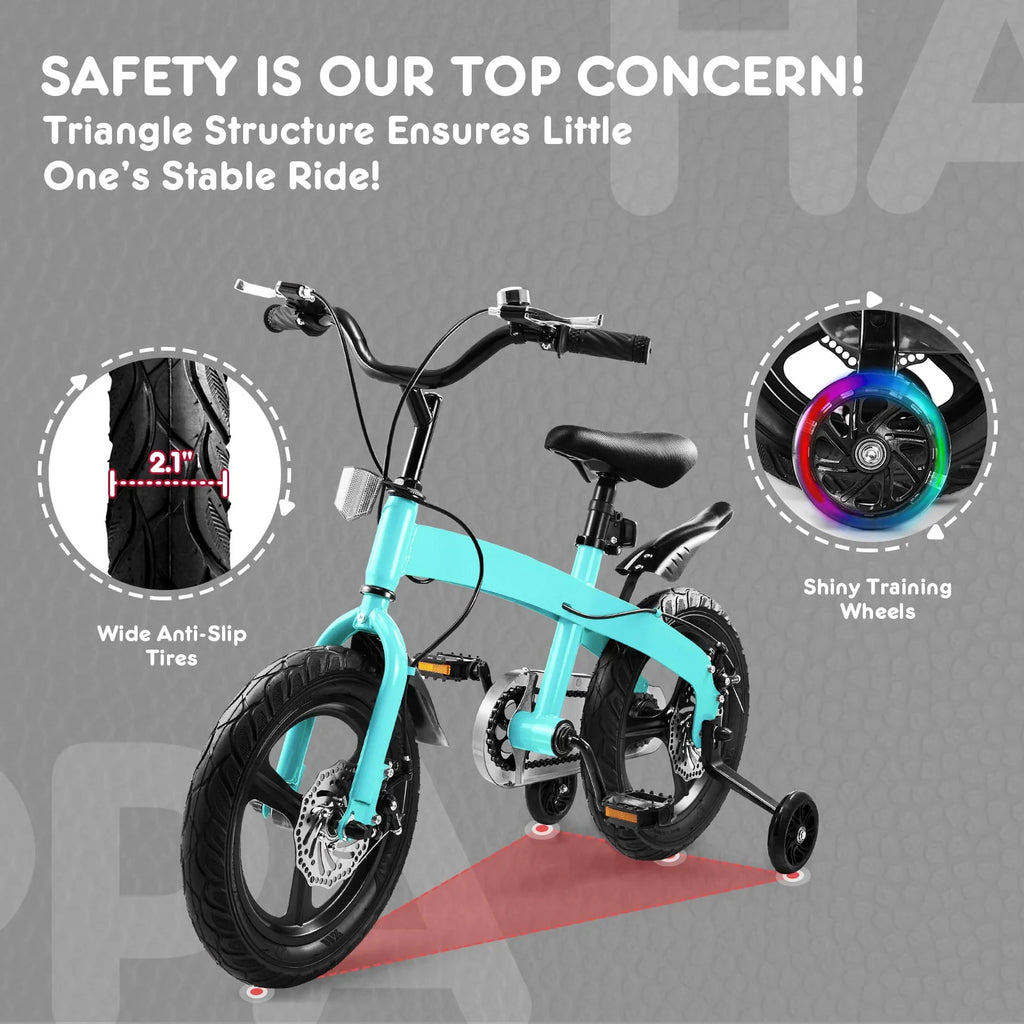 16 inch Boys Bike with Training Wheels and Disc Brake F320139