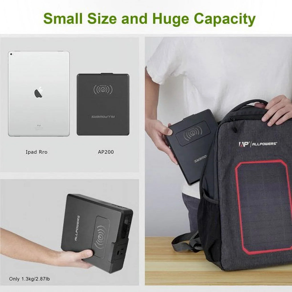 200W 154Wh Portable Power Station with 100W Foldable Solar Panel T245