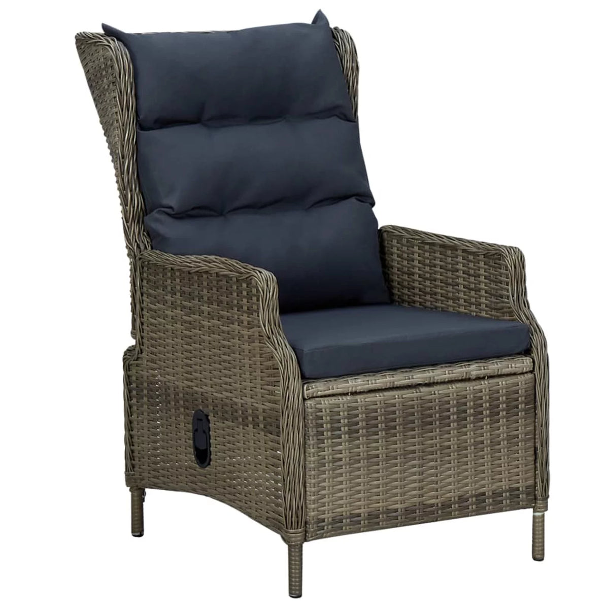 7 Piece Patio Dining Set Glass Tabletop Table and 6 Chairs with Cushion Brown Poly Rattan A6411