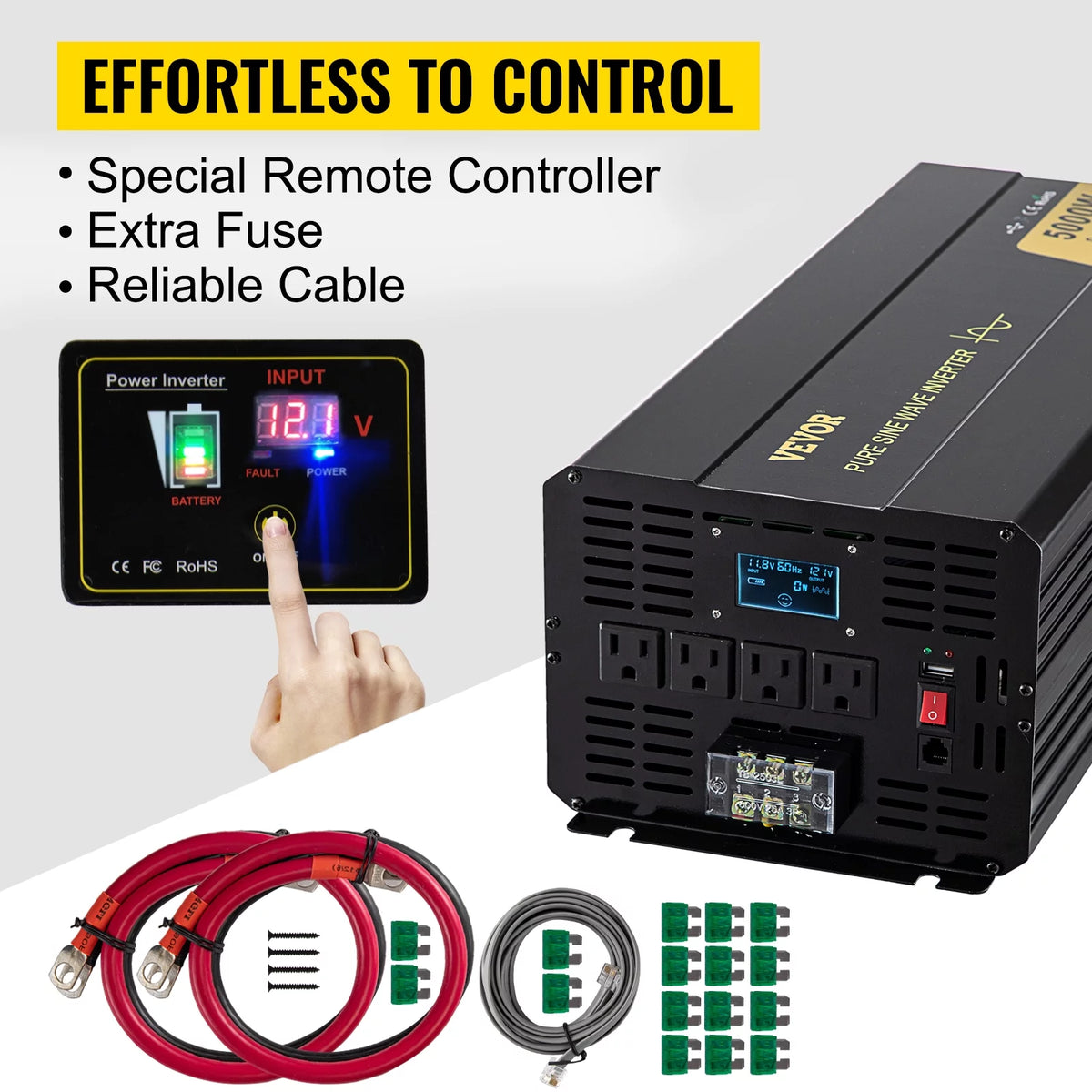 5000 Watt Pure Sine Wave Power Inverter X937592