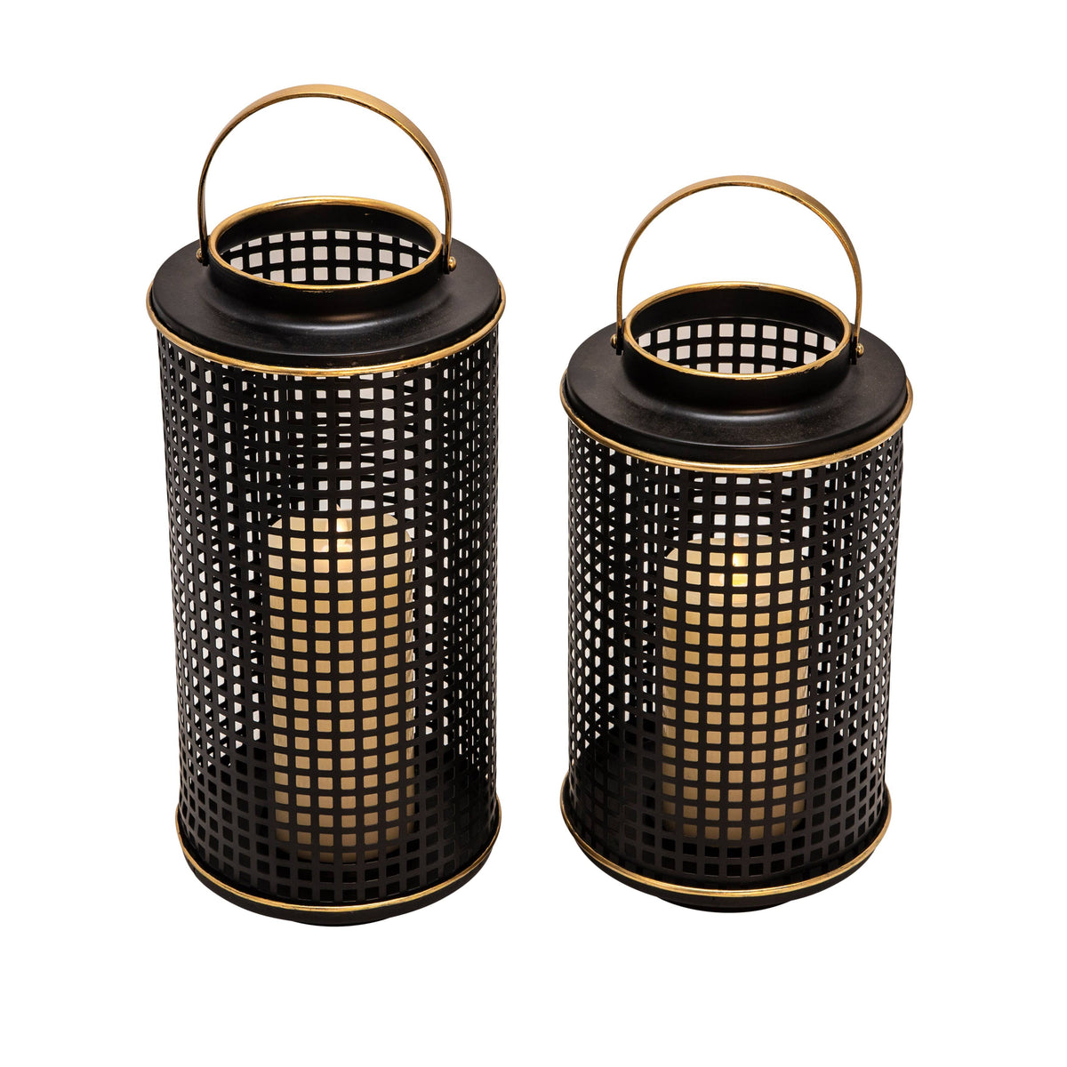 Black Metal Grid Candle Holder Z217197