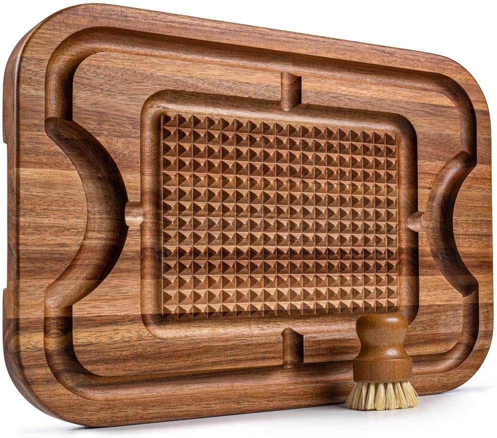 Acacia Wood Cutting Board with Deep Juice Grooves D309