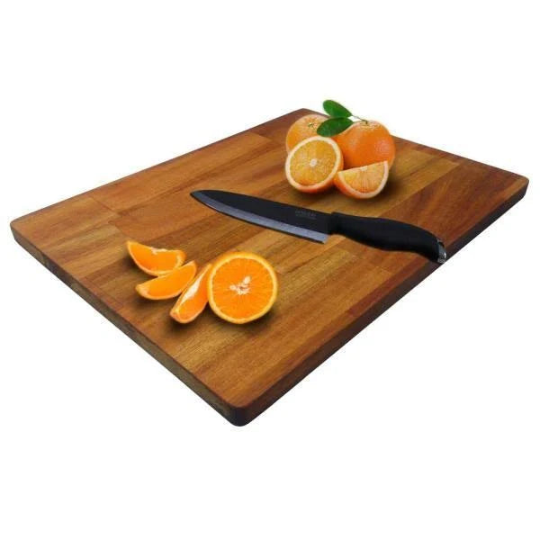 24 in. L x 16 in. D x 1 in. T Butcher Block Chopping Board in Golden Teak Stained Acacia X63607