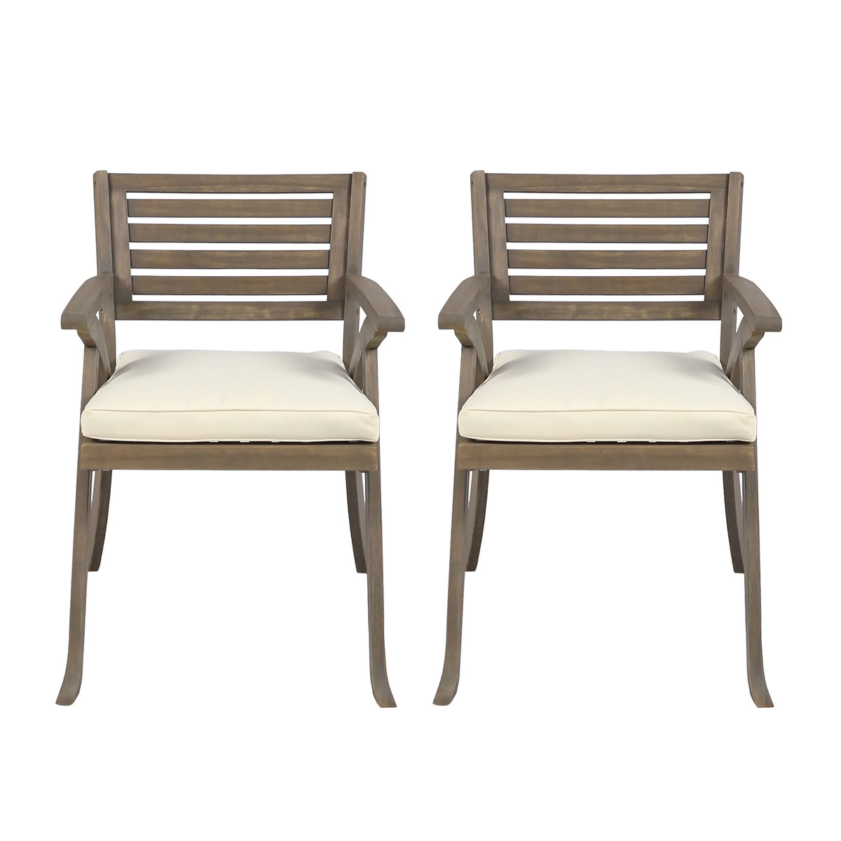 Acacia Wood Dining Chairs with Cushion, Set of 2 I25167