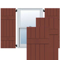 2-Pack 18-in W x 46-in H Country Redwood Board and Batten Wood Western Red Cedar Exterior Shutters L5447