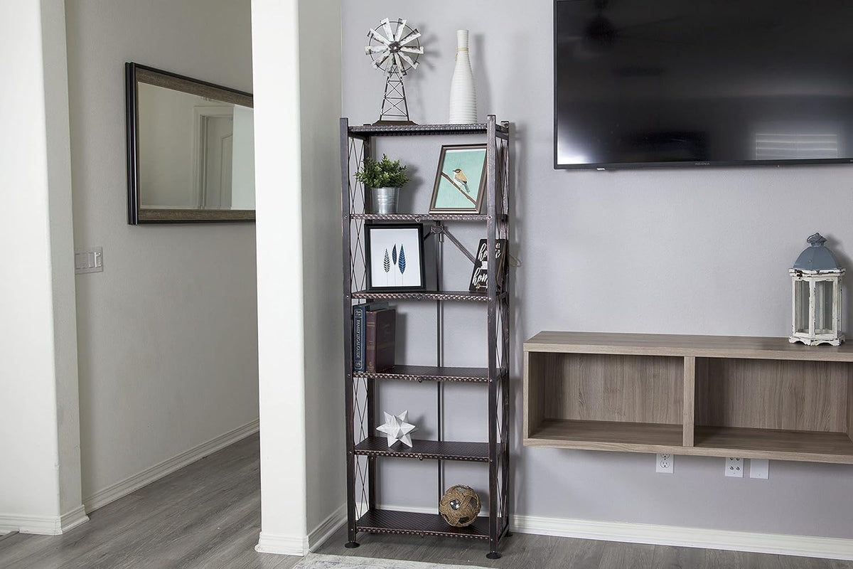 Black 6-Shelf Tall Bookcase I988