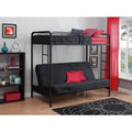 Black Metal Twin Over Futon Bunk Bed W52090